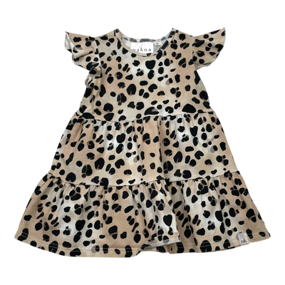 Nakoa frill dress, leopard | 80/86cm