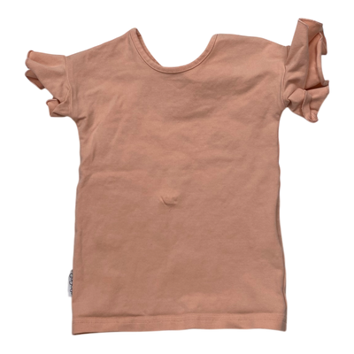 Gugguu frill t-shirt, coral | 92cm