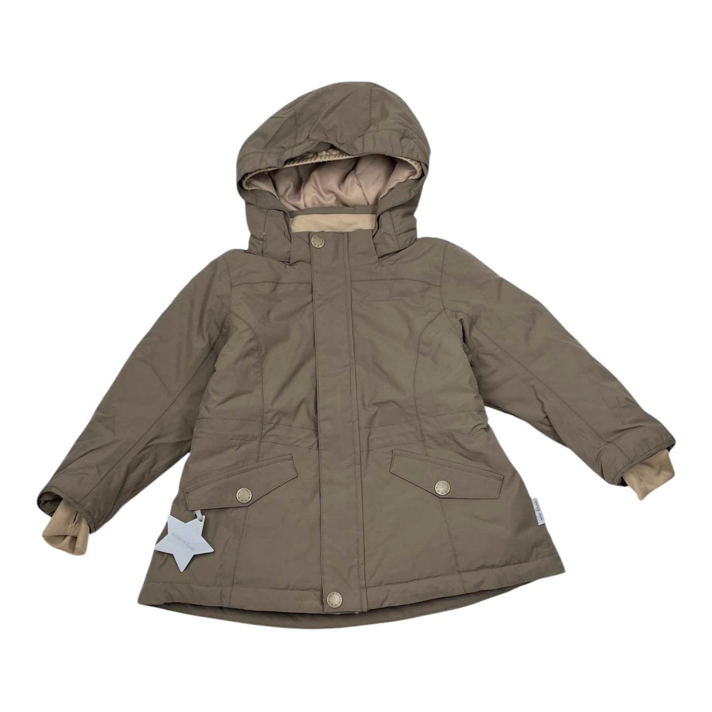 Mini A Ture matvelajanna fleece lined winter jacket, coffee | 104cm
