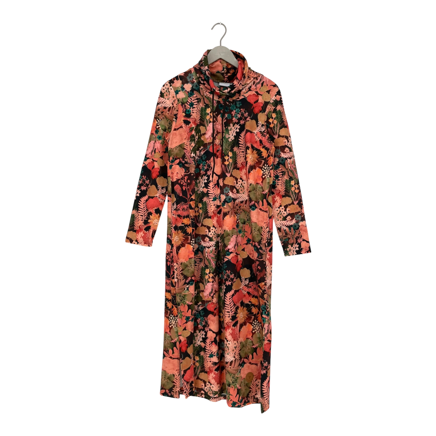 Versonpuoti tauko tricot dress, peach flowers | woman M