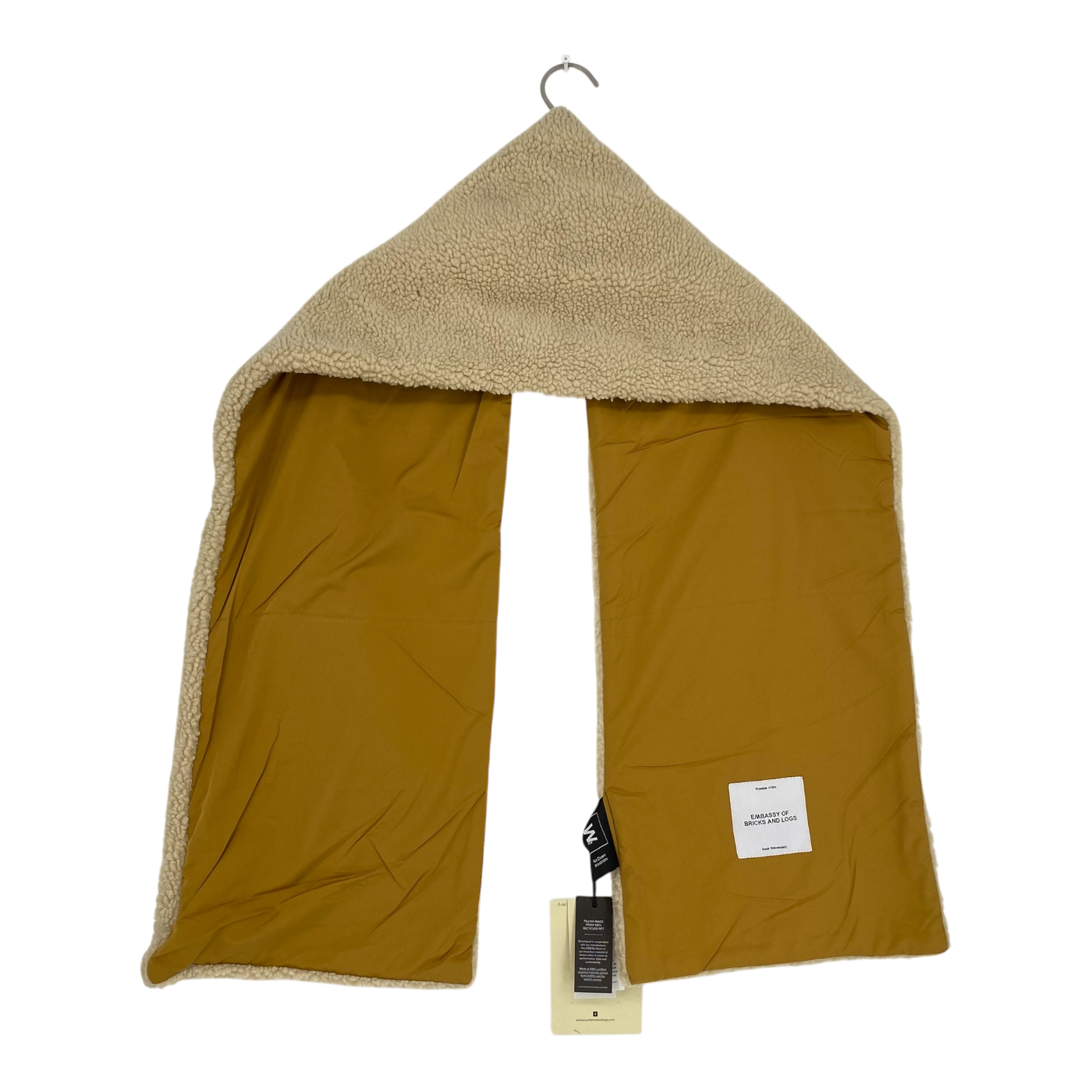 Embassy of Bricks and Logs bayonne sherpa scarf, beige/mustard