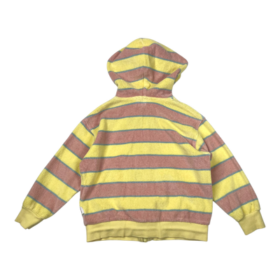 Molo terry zip hoodie, ice cream stripe | 116cm