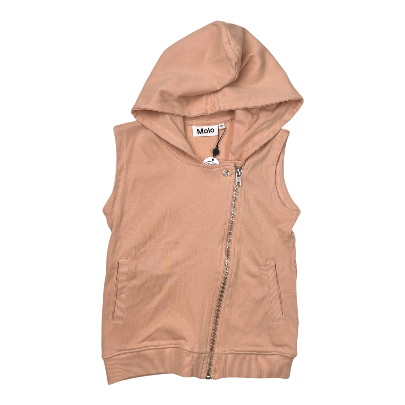 Molo hooded vest, pink sand | 116cm