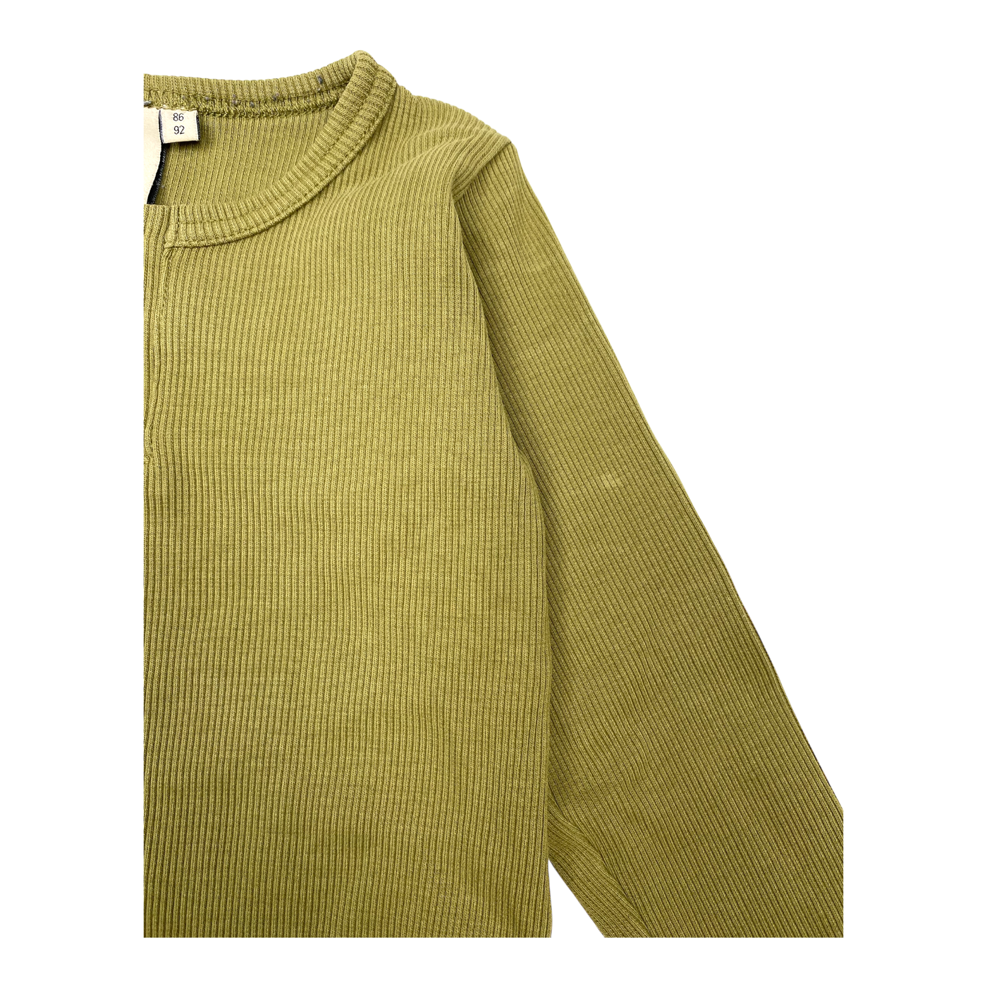 Kaiko rib shirt, olive | 86/92cm