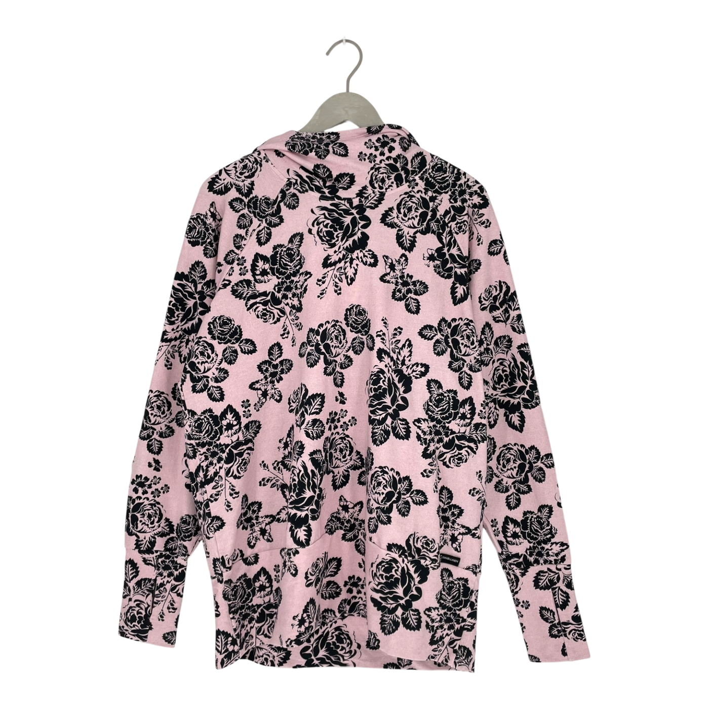 Ommellinen peukku hoodie, pink flowers | woman 2XL