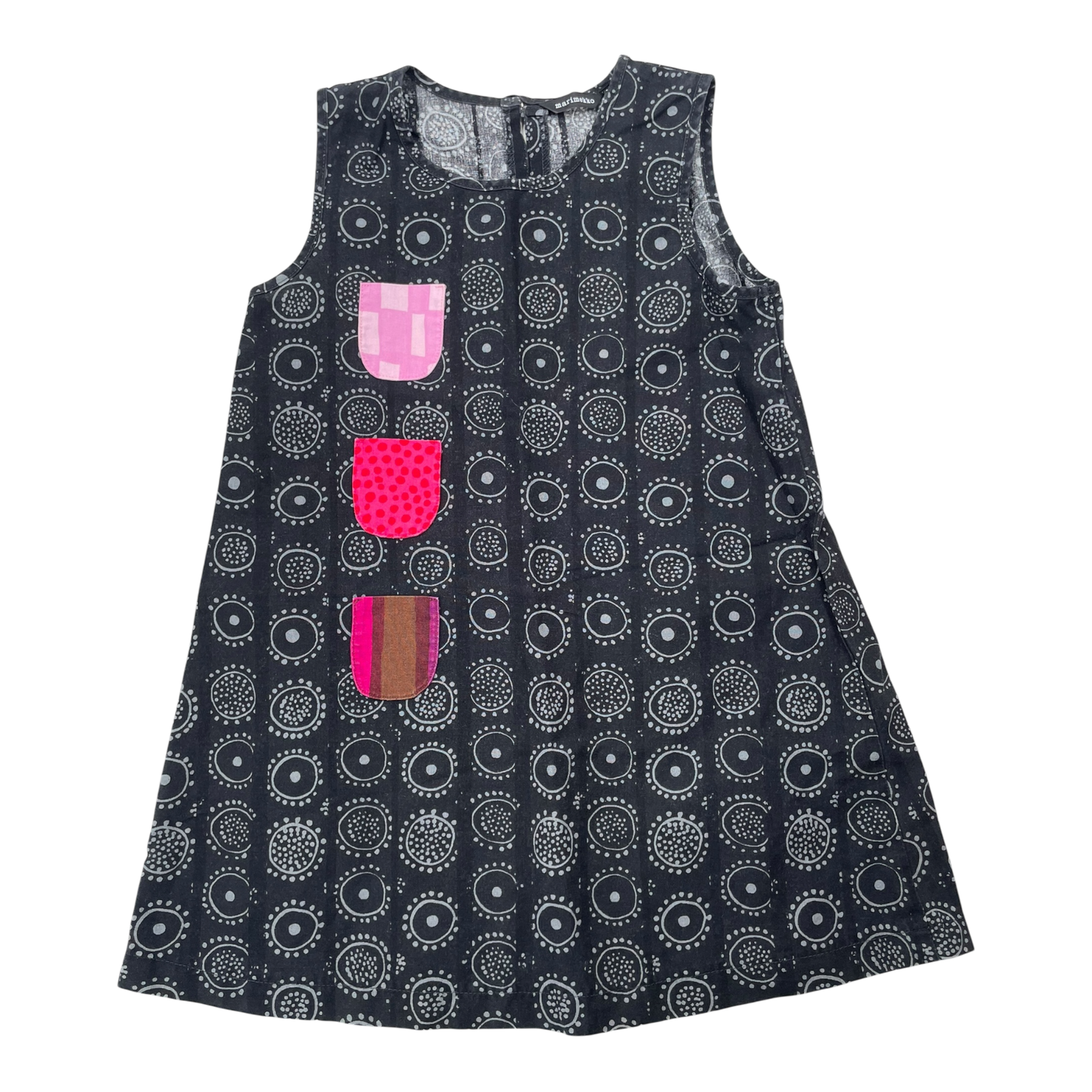 Marimekko sleeveless taskumekko dress, pockets | 104/110cm