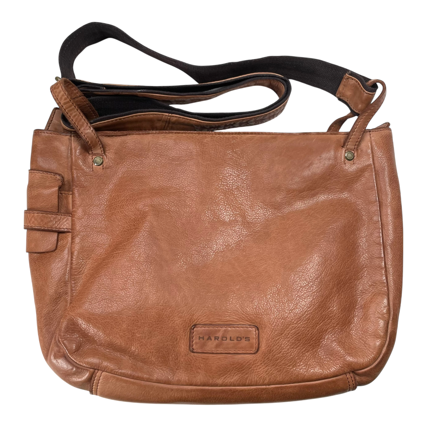 Harold's Bags leather submarine crossbag, cognac