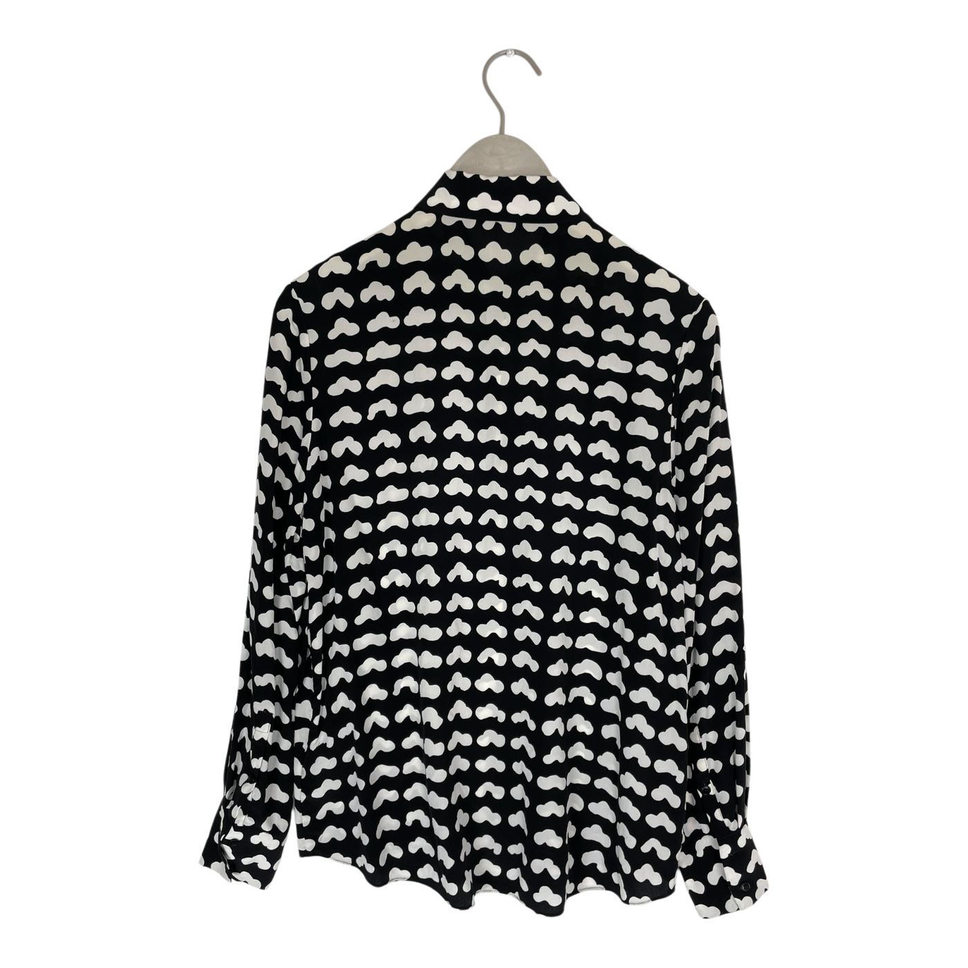 Marimekko vevet silk blouse, black/white | woman S