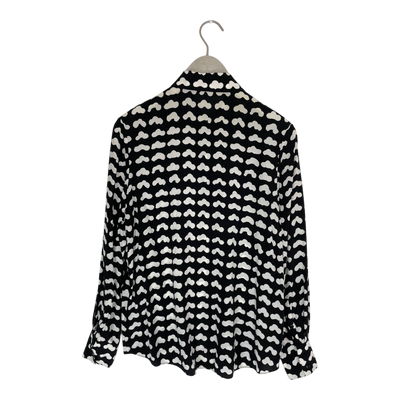 Marimekko vevet silk blouse, black/white | woman S