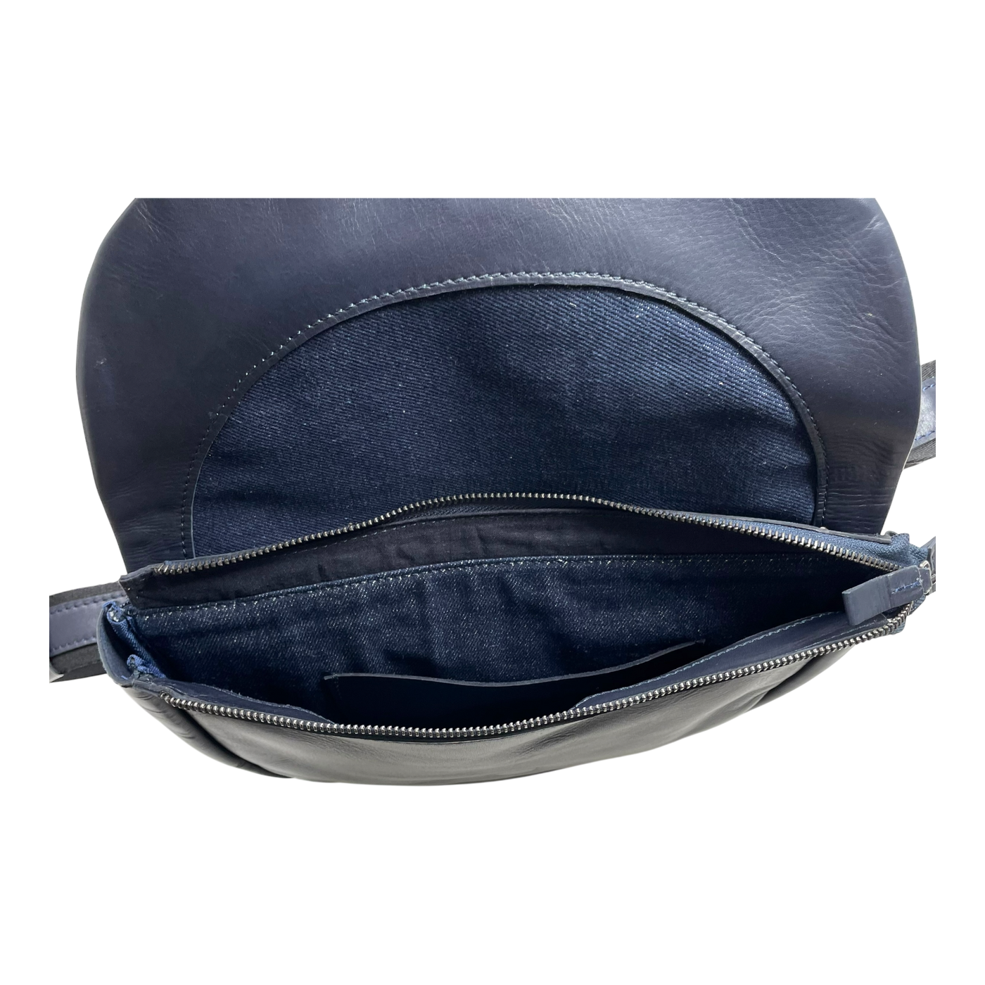 Harold's Bags leather caugio handbag double, midnight blue