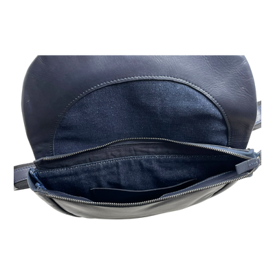 Harold's Bags leather caugio handbag double, midnight blue