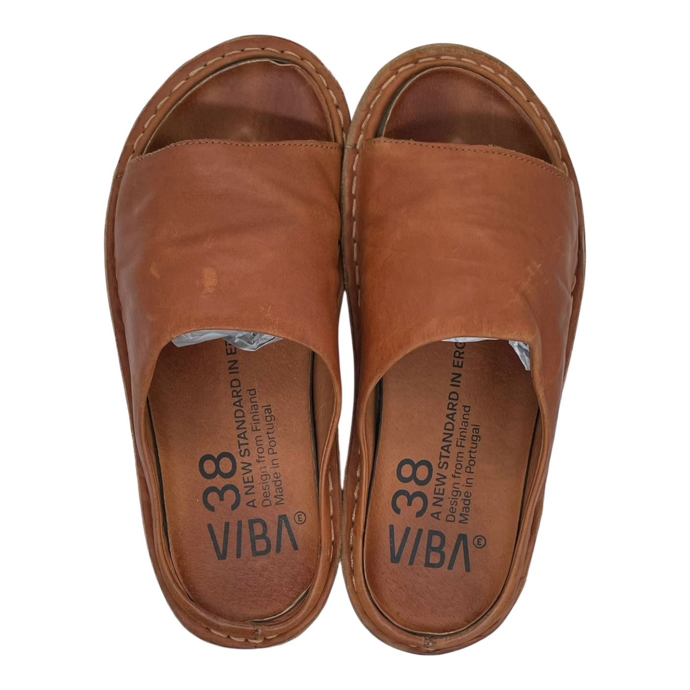 VIBAe Saint Tropez leather sandals, cognac brown | 38