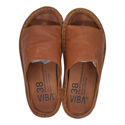 VIBAe Saint Tropez leather sandals, cognac brown | 38