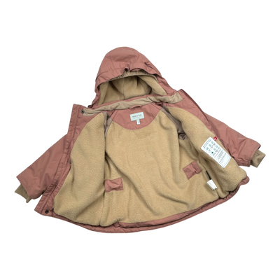 Mini A Ture matwally fleece lined winter jacket, dusty rose | 92cm