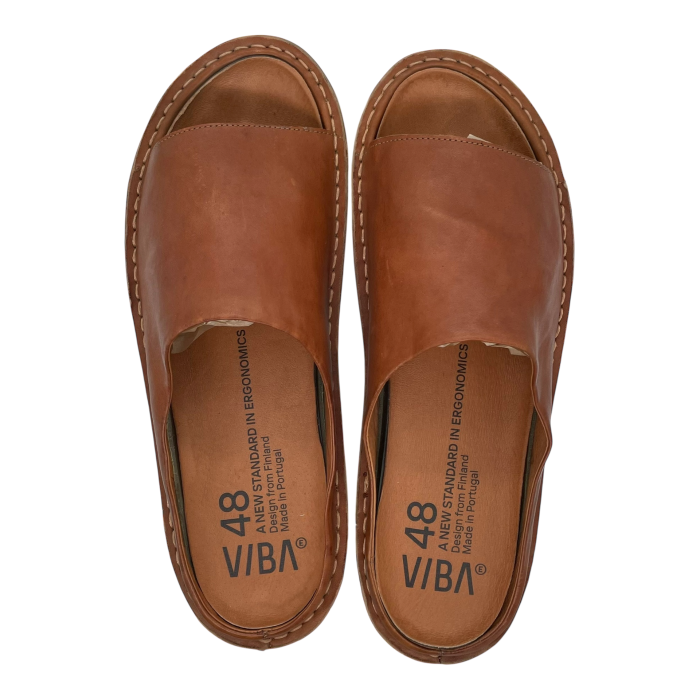 VIBAe Saint Tropez leather sandals, cognac brown | 48