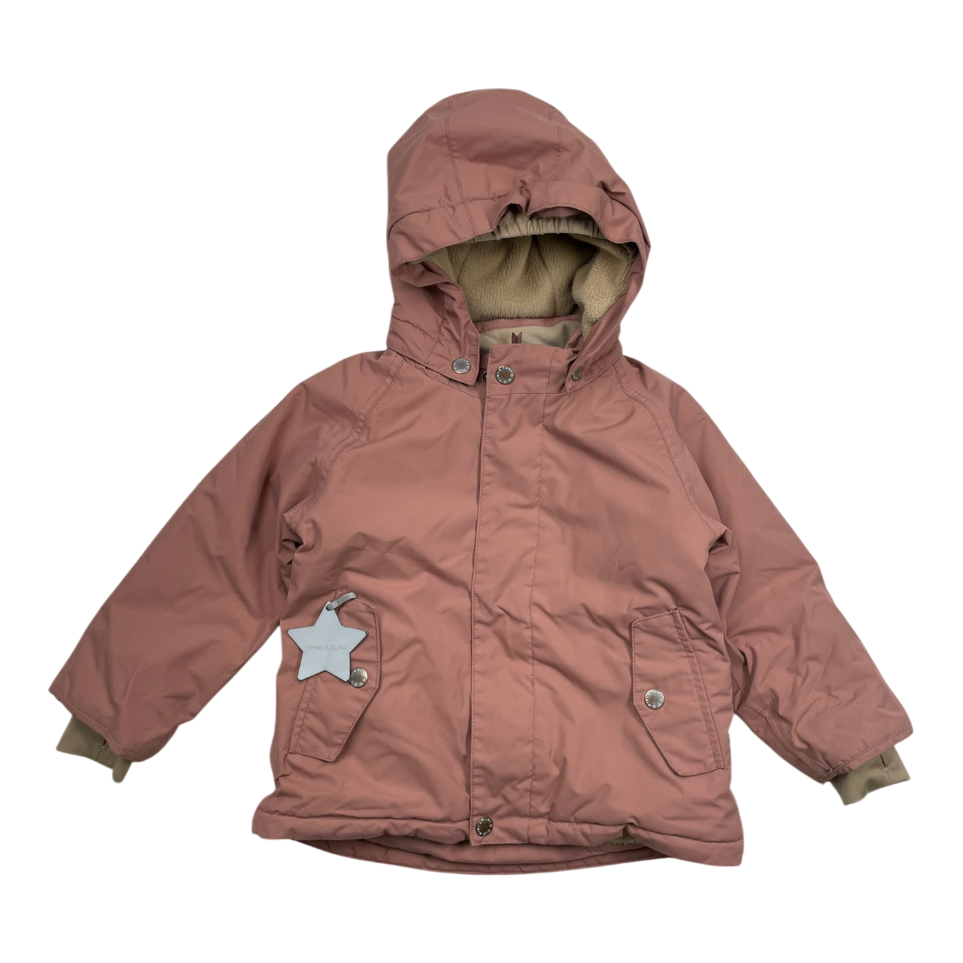 Mini A Ture matwally fleece lined winter jacket, dusty rose | 92cm