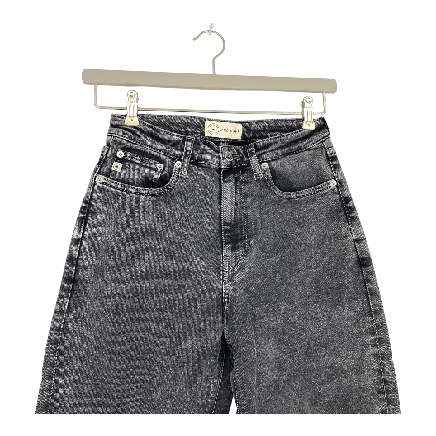 Mud Jeans mams high tapered jeans, heavy black stone | woman 26/29