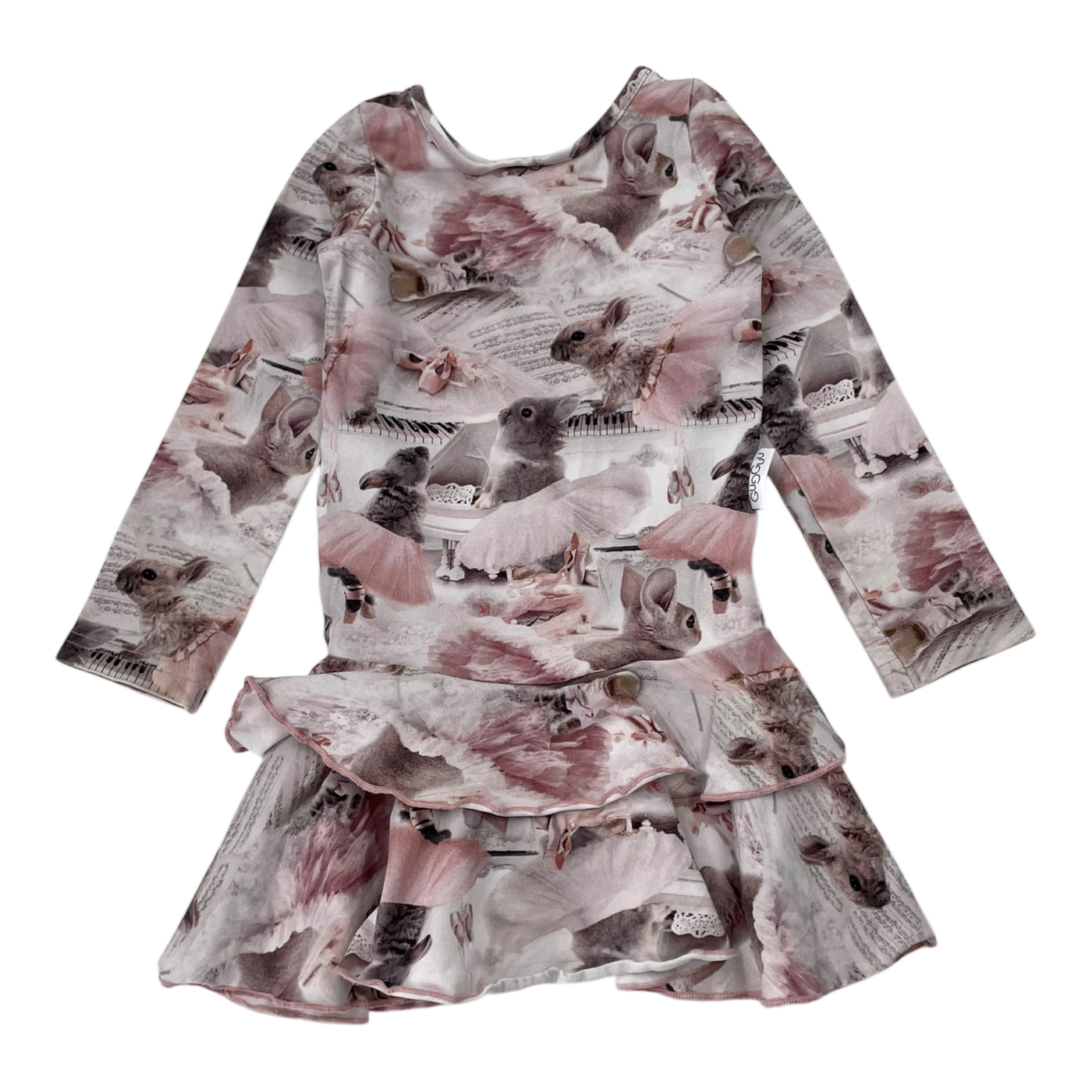 Gugguu frilla dress, bunny | 86cm