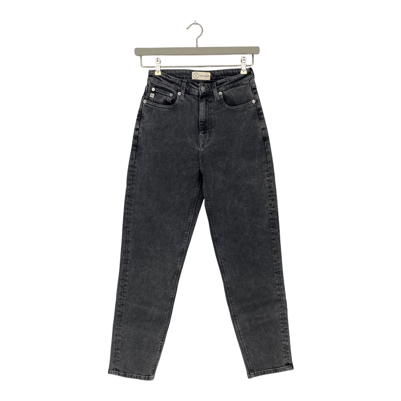 Mud Jeans mams high tapered jeans, heavy black stone | woman 26/29