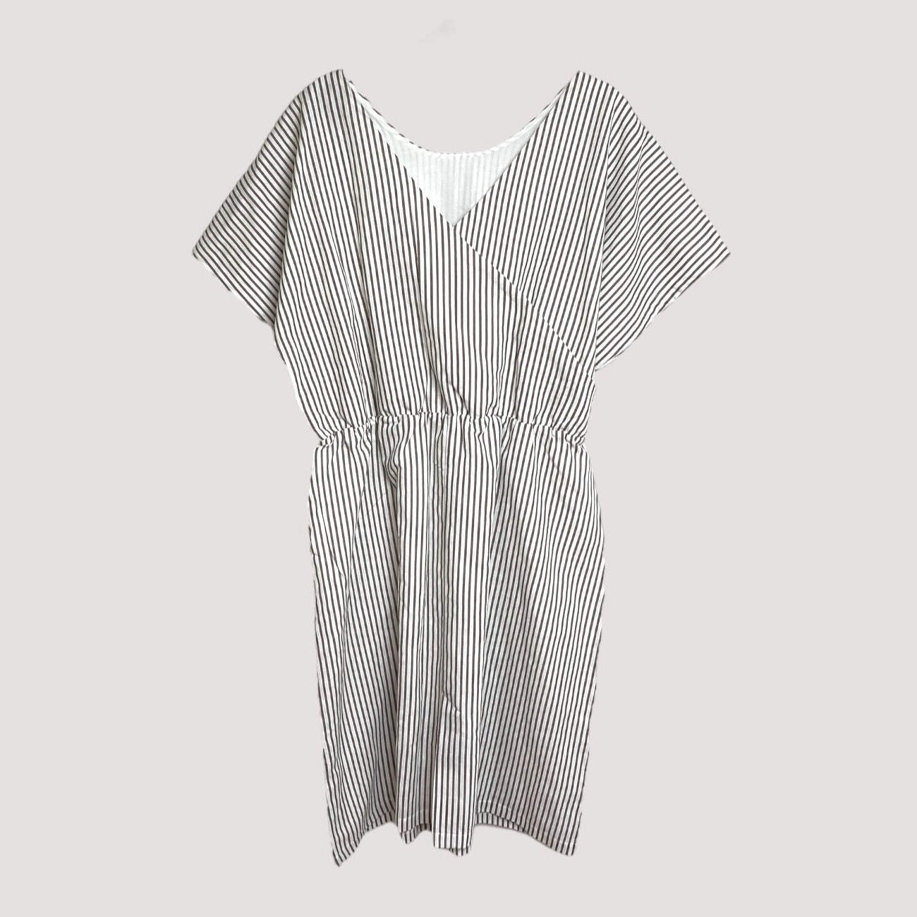 linen wrap dress, stripes | women L