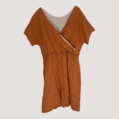 linen wrap dress, orange | women XL