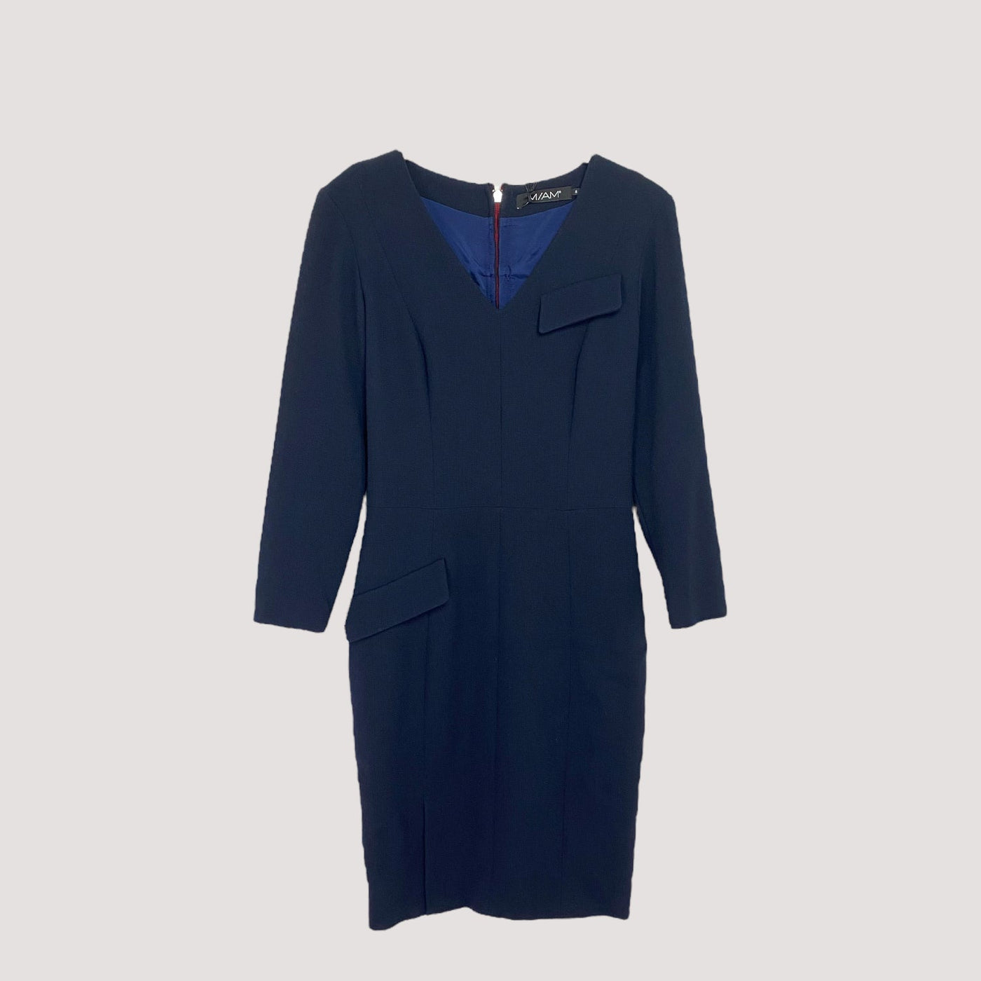 wool smart dress, navy blue | women 36