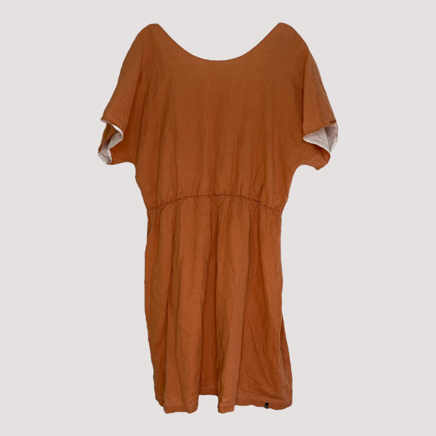 linen wrap dress, orange | women XL