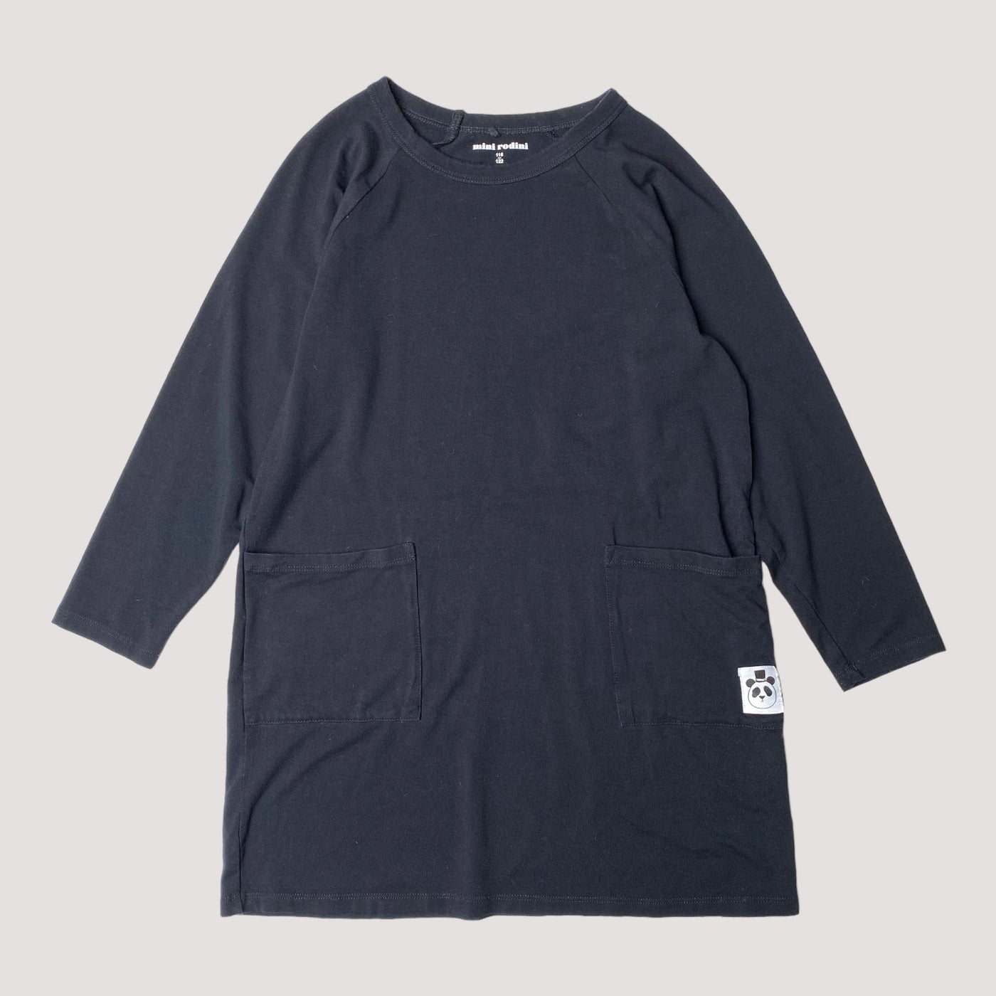 Mini Rodini basic dress, black | 116/122cm