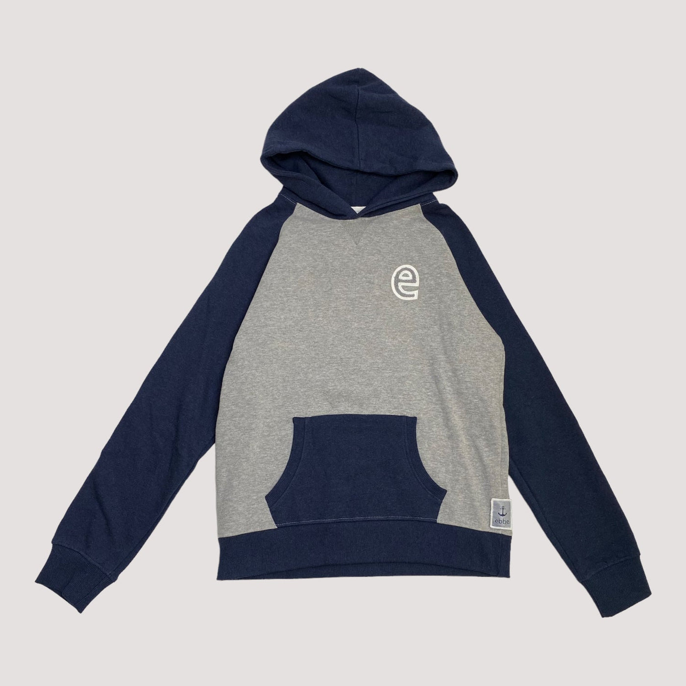 Ebbe hooded sweatshirt, grey/blue | 164cm