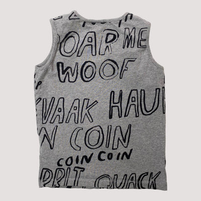 Papu printed top, grey/black | 86/92cm