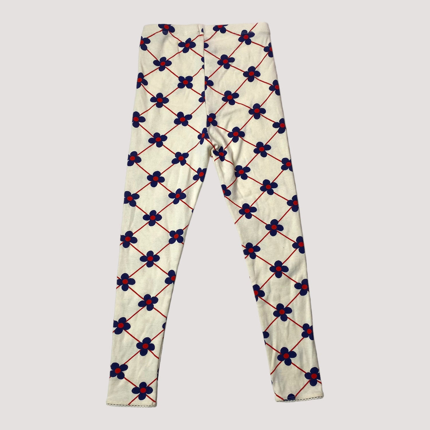 flower check leggings, off-white | 116/122cm
