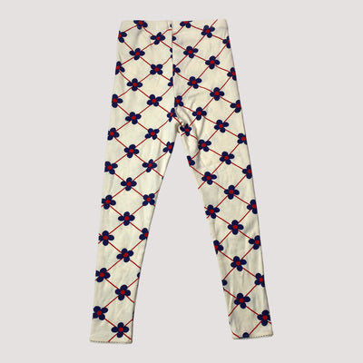 flower check leggings, off-white | 116/122cm