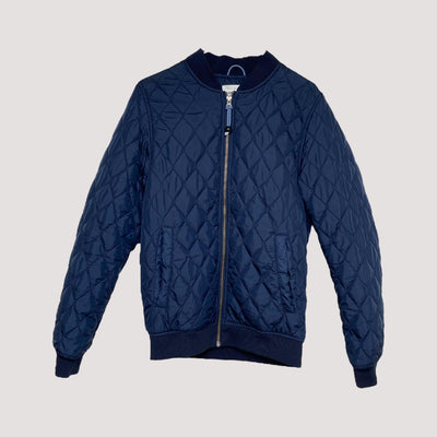 quilted bomber, midnight blue | women S