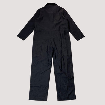 linen mix collar jumpsuit, black | 120cm