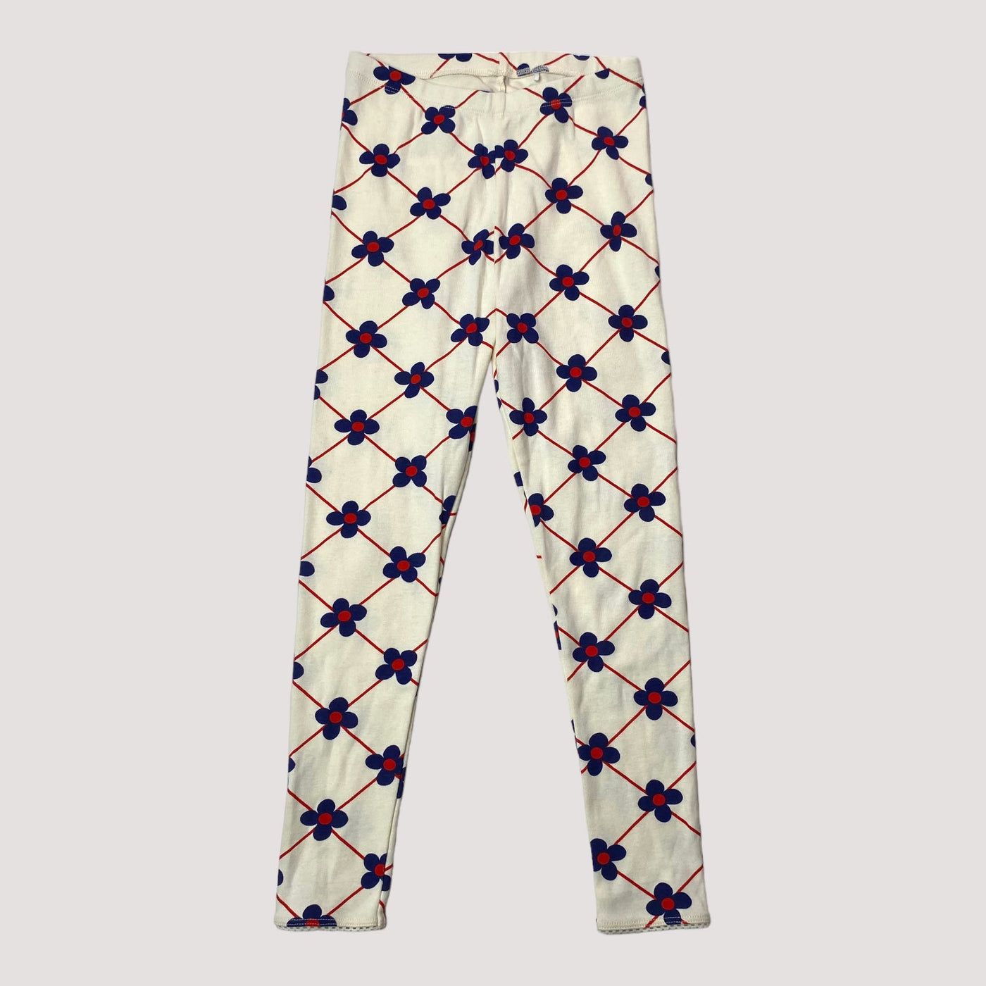 flower check leggings, off-white | 116/122cm