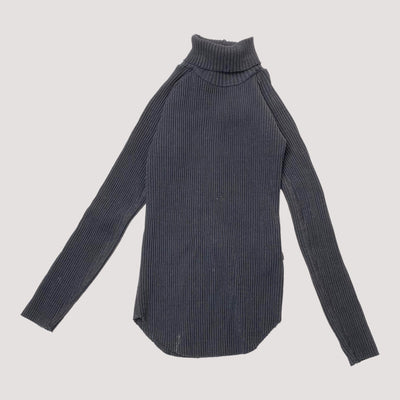 rib turtle neck shirt, black | 110/116cm