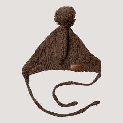 crochet beanie, coffee | 0-2m