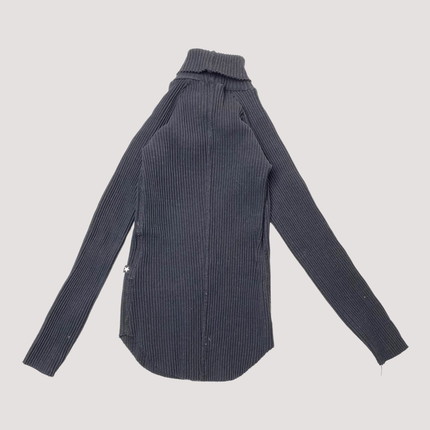 rib turtle neck shirt, black | 110/116cm