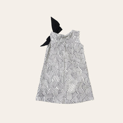 Papu bow dress, black/white | 86/92cm