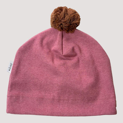cotton beanie with pom, lavender | 2-4Y