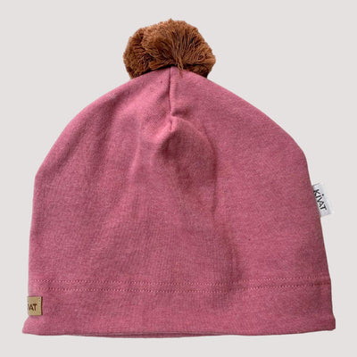 cotton beanie with pom, lavender | 2-4Y