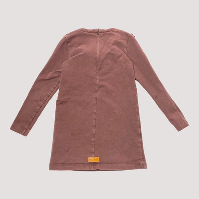 frill sweat dress, brown | 110/116cm