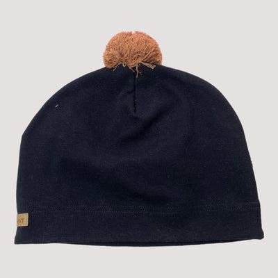 Kivat cotton beanie with pom, black | 8+Y