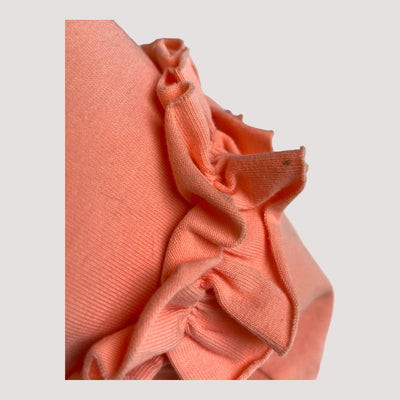 Metsola basic frill beanie, coral | 0-1y