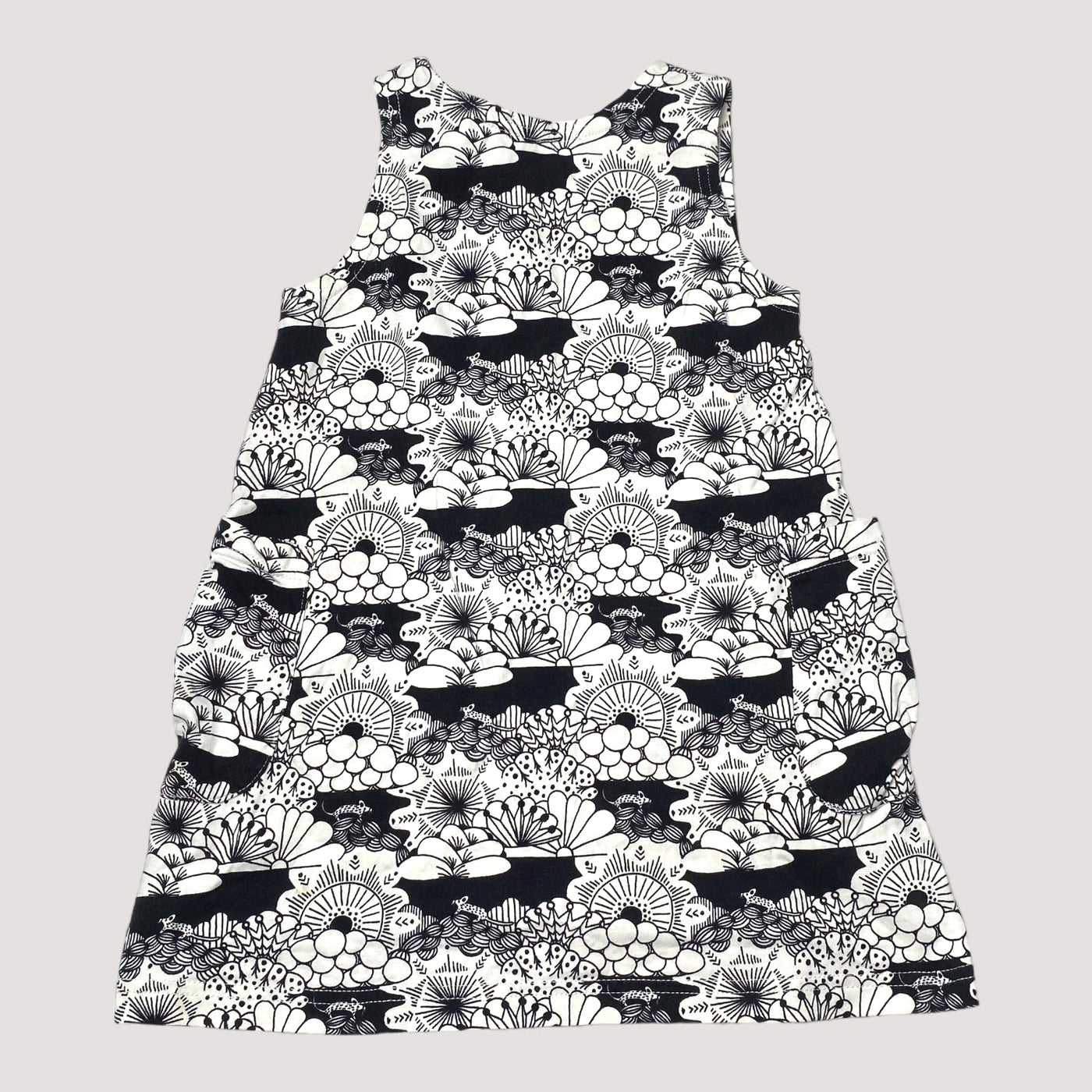 sleeveless dress, black/white | 110cm