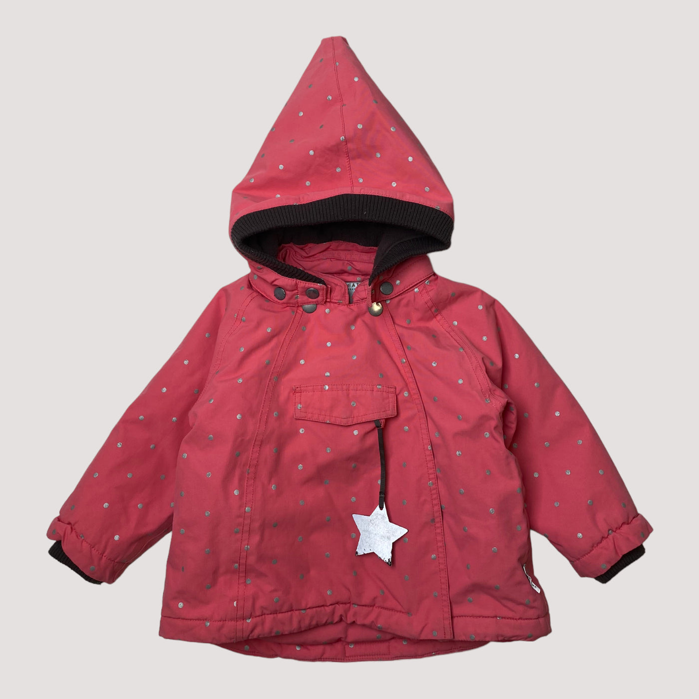winter jacket, pink dots | 92cm
