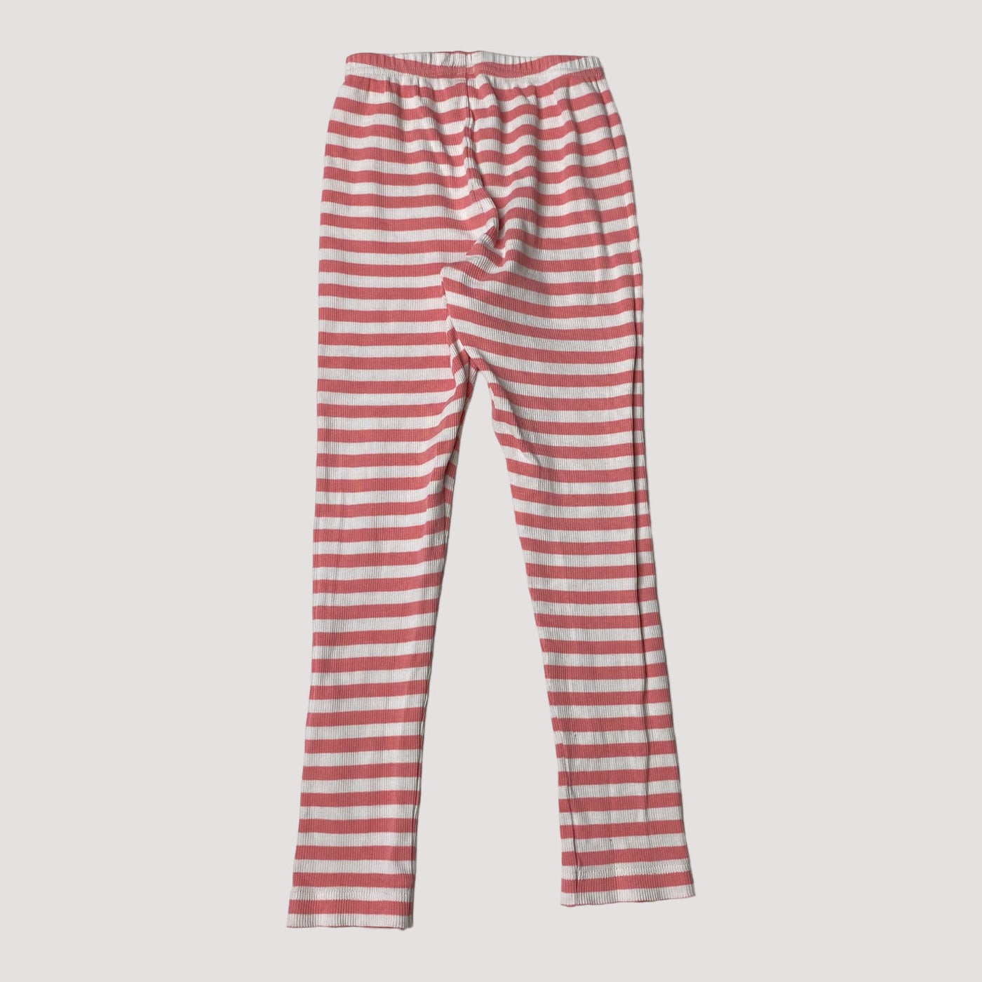 rib leggings, white/coral pink | 110/116cm