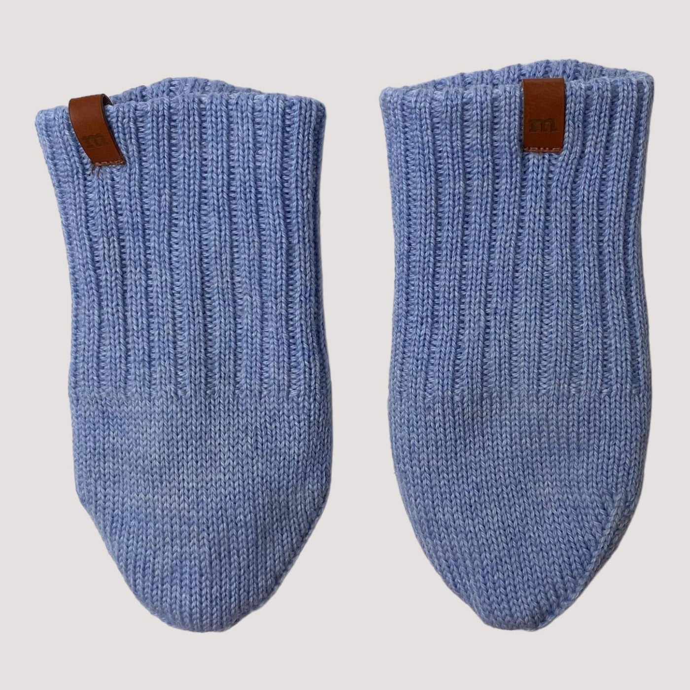 merino wool baby mittens, baby blue | 0-6m