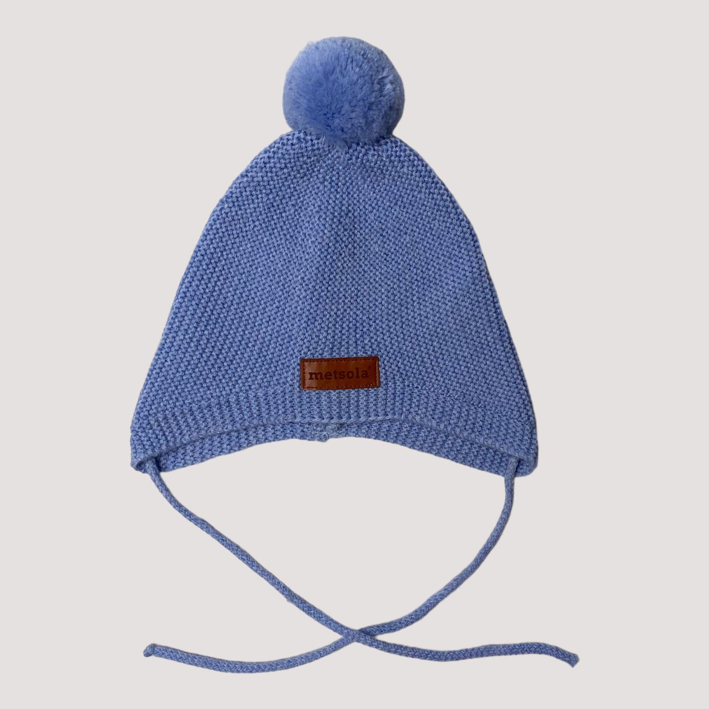 merino wool baby bonnet, baby blue | 0-6m