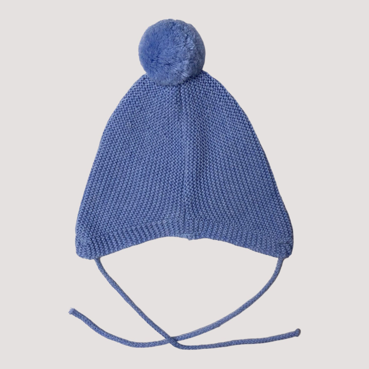 merino wool baby bonnet, baby blue | 0-6m
